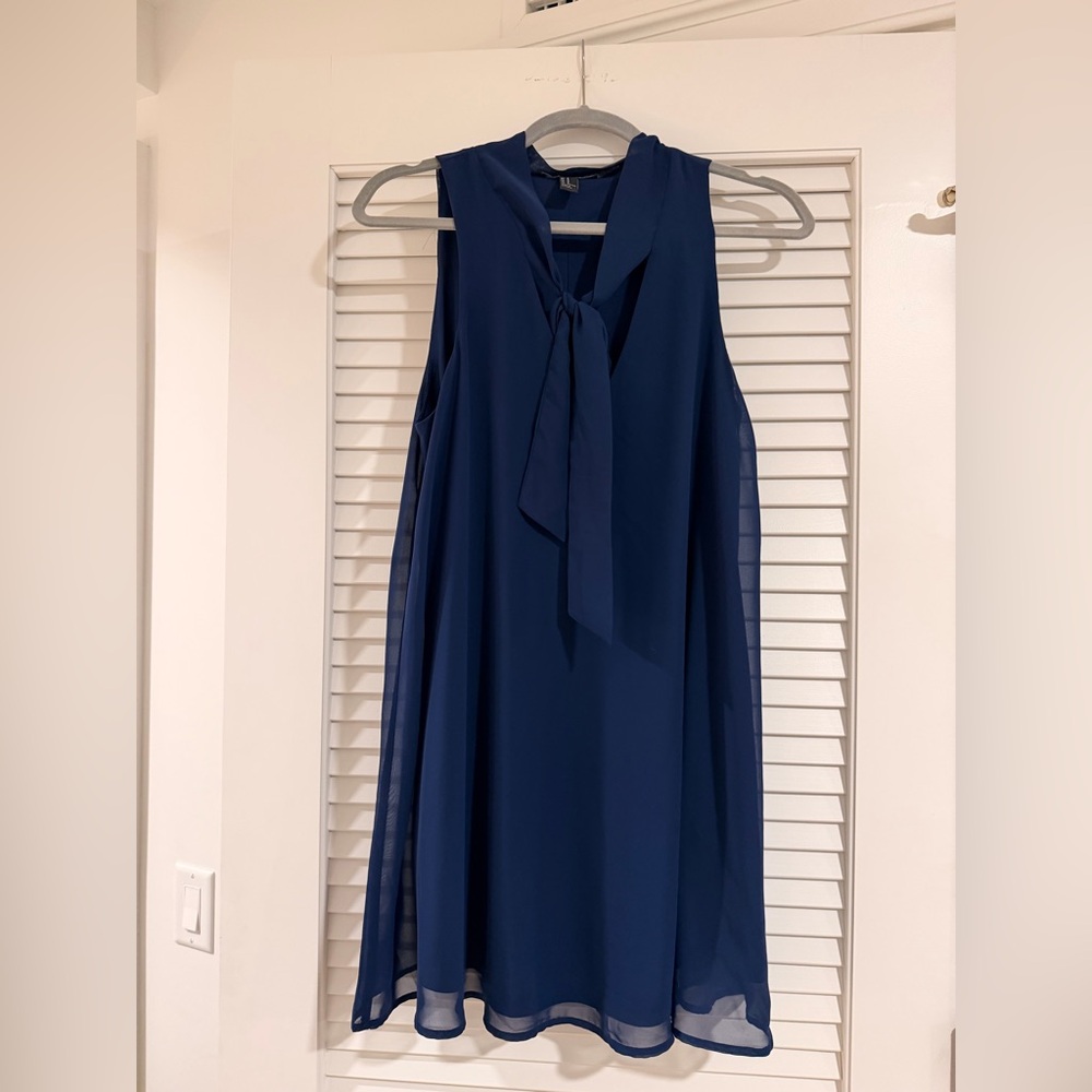 Forever 21 Navy Blue Tie-Front Mini Dress